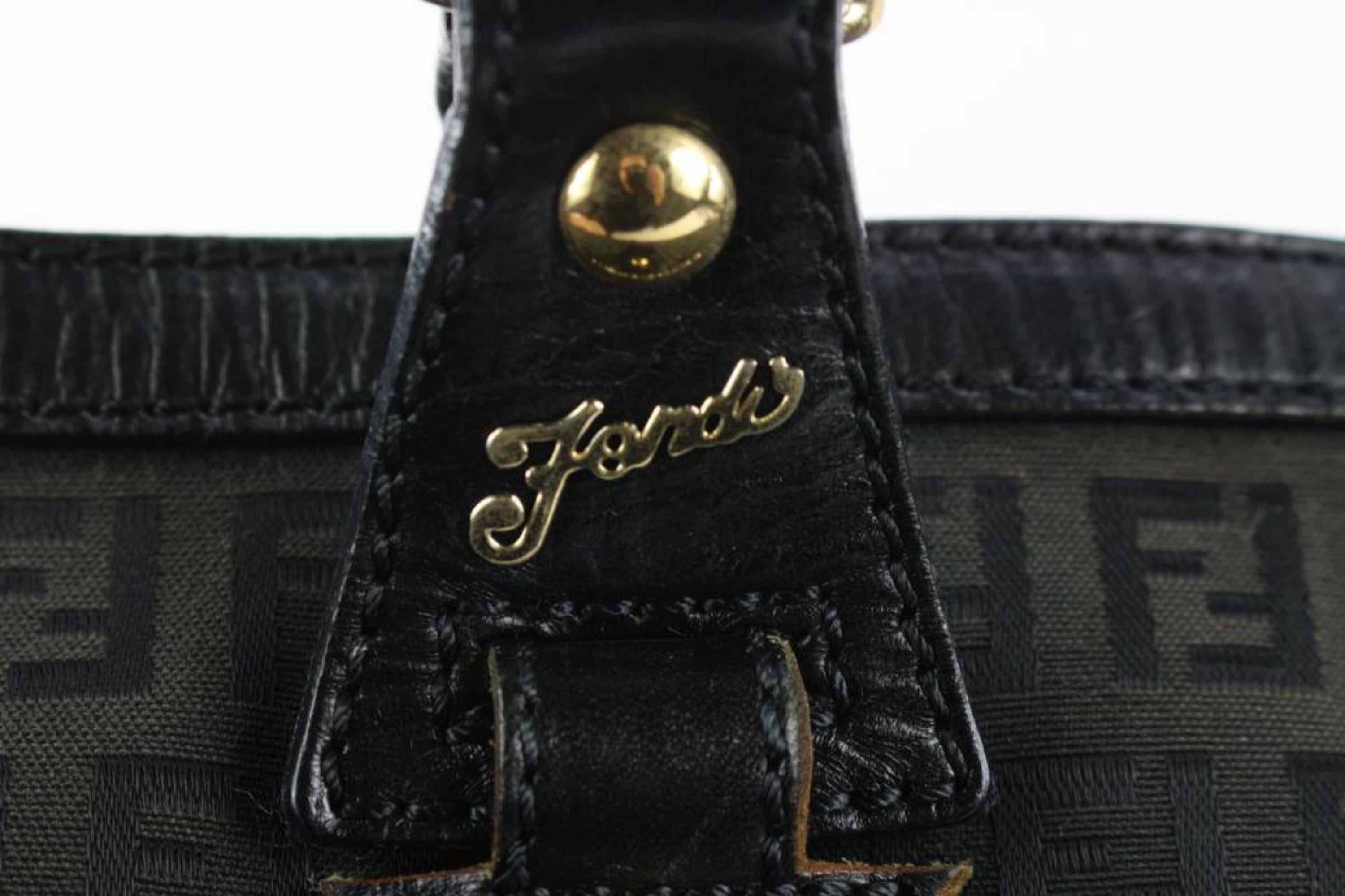 Fendi Black FF Monogram Zucca Shopper Tote 15LV1029 For Sale 1