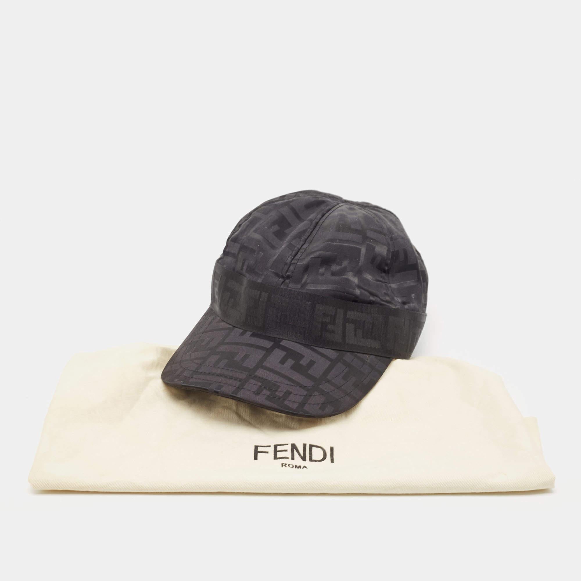 Fendi Black FF Patterned Nylon Blend Cap L 3