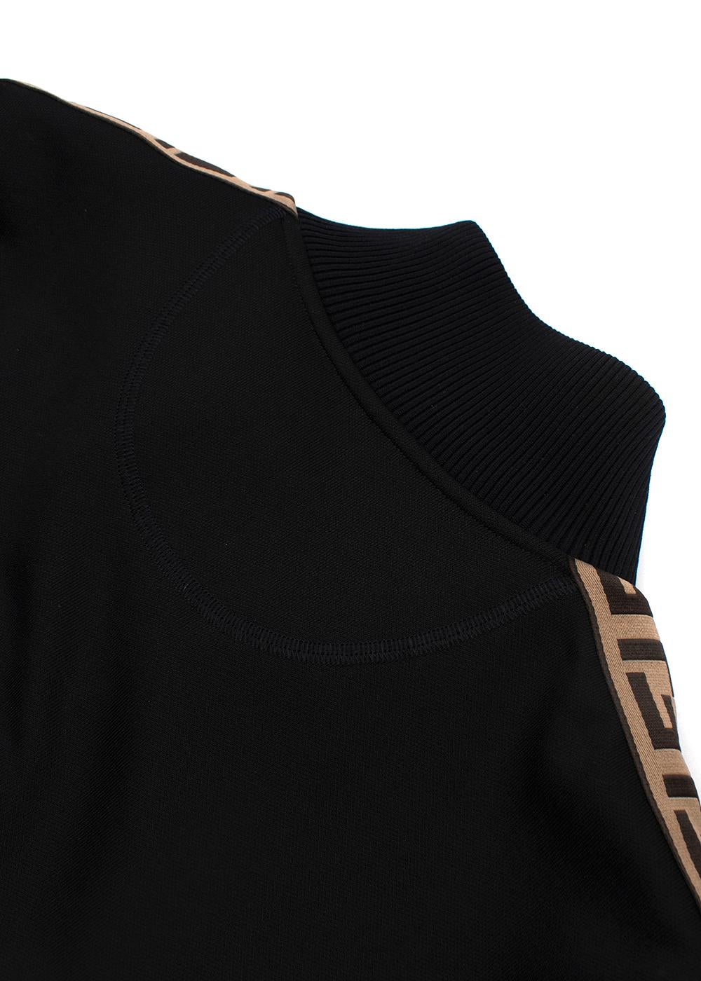 Fendi Black FF Trimmed Track Jacket (US 12) & Joggers (US 10) For Sale 3