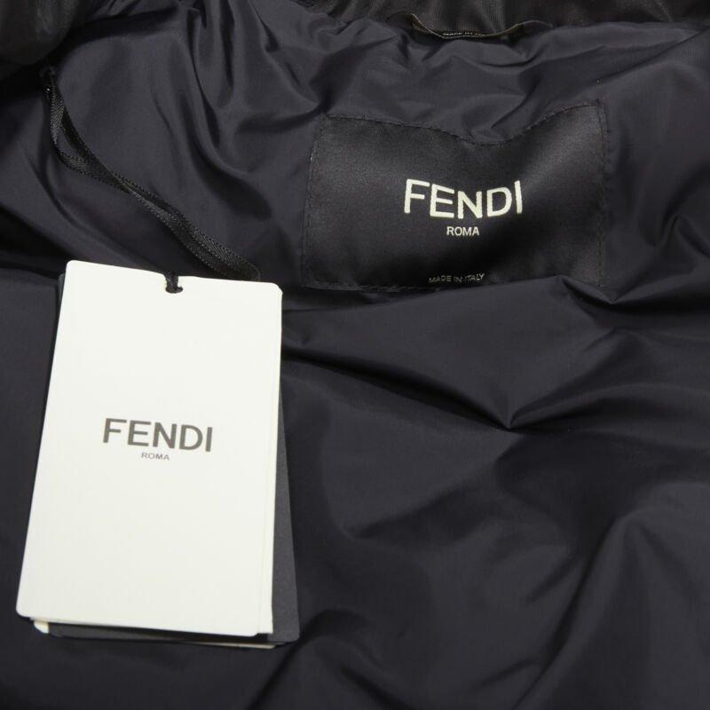 FENDI black FF Zucca monogram black goose down padded vest IT54 2XL For Sale 5