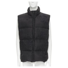FENDI black FF Zucca monogram black goose down padded vest IT54 2XL