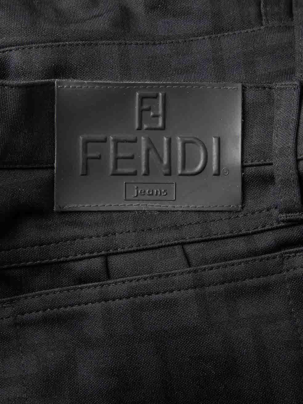 Fendi Black FF Zucca Print Stretch Trousers Size XL For Sale 1