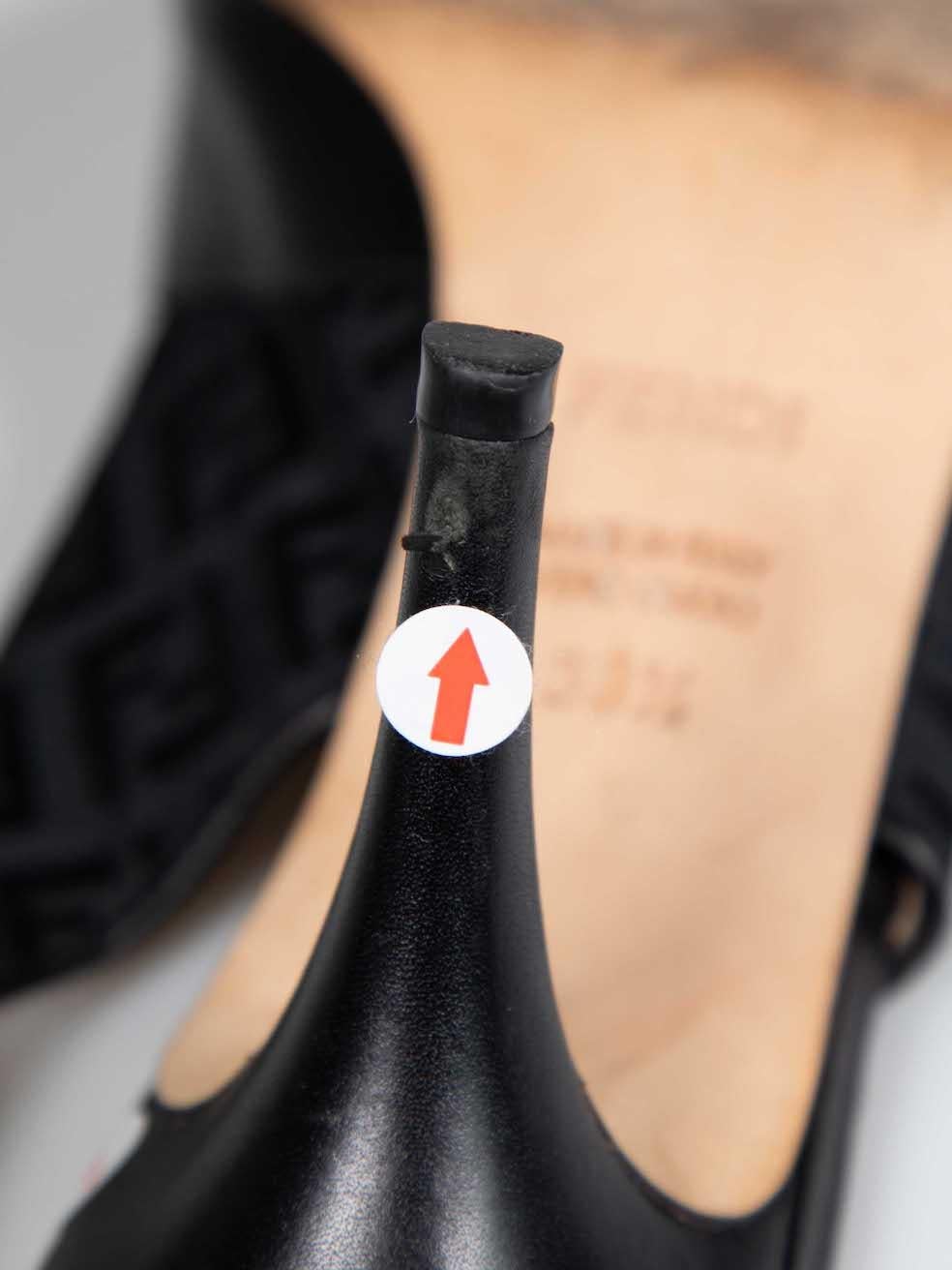 Fendi Noir FF Zucchino Slingback Sandals Size IT 38.5 en vente 4