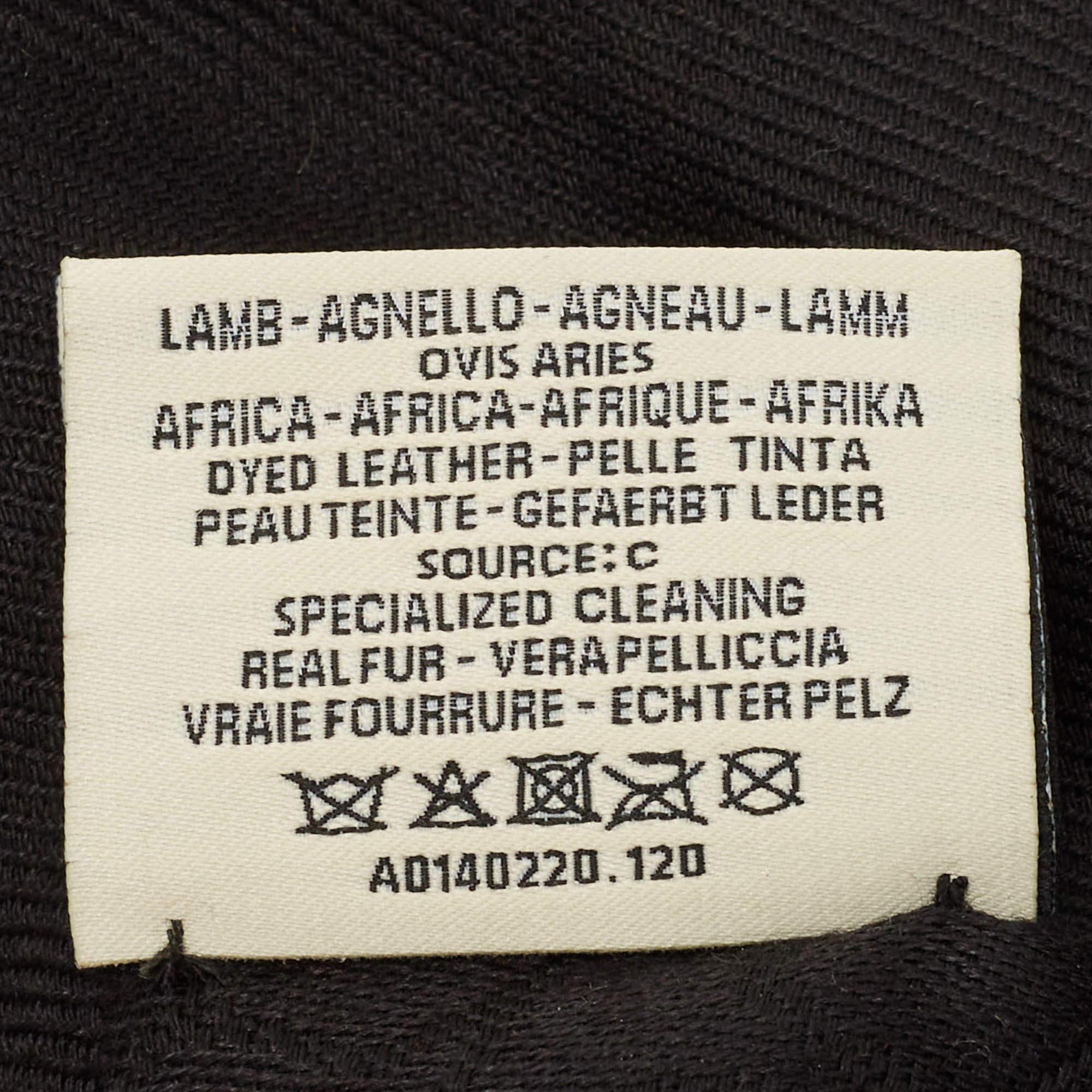Fendi Black Fox Fur Applique Detail Silk & Wool Karlito Shawl 1