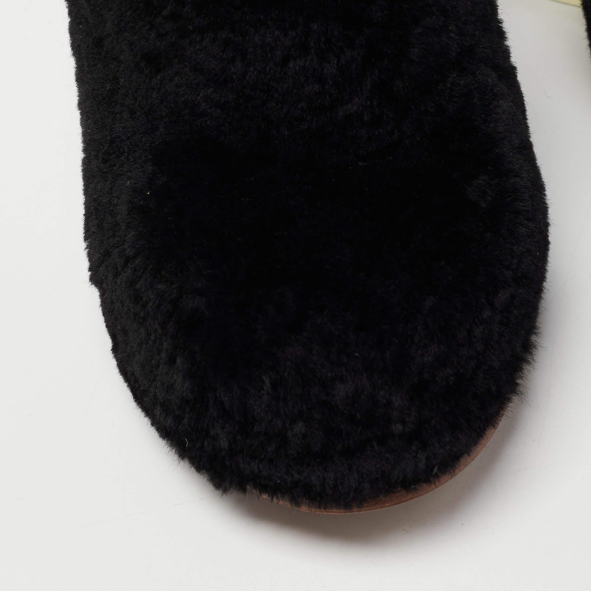Fendi Black Fur Ice Heel Ankle Boots Size 36 2