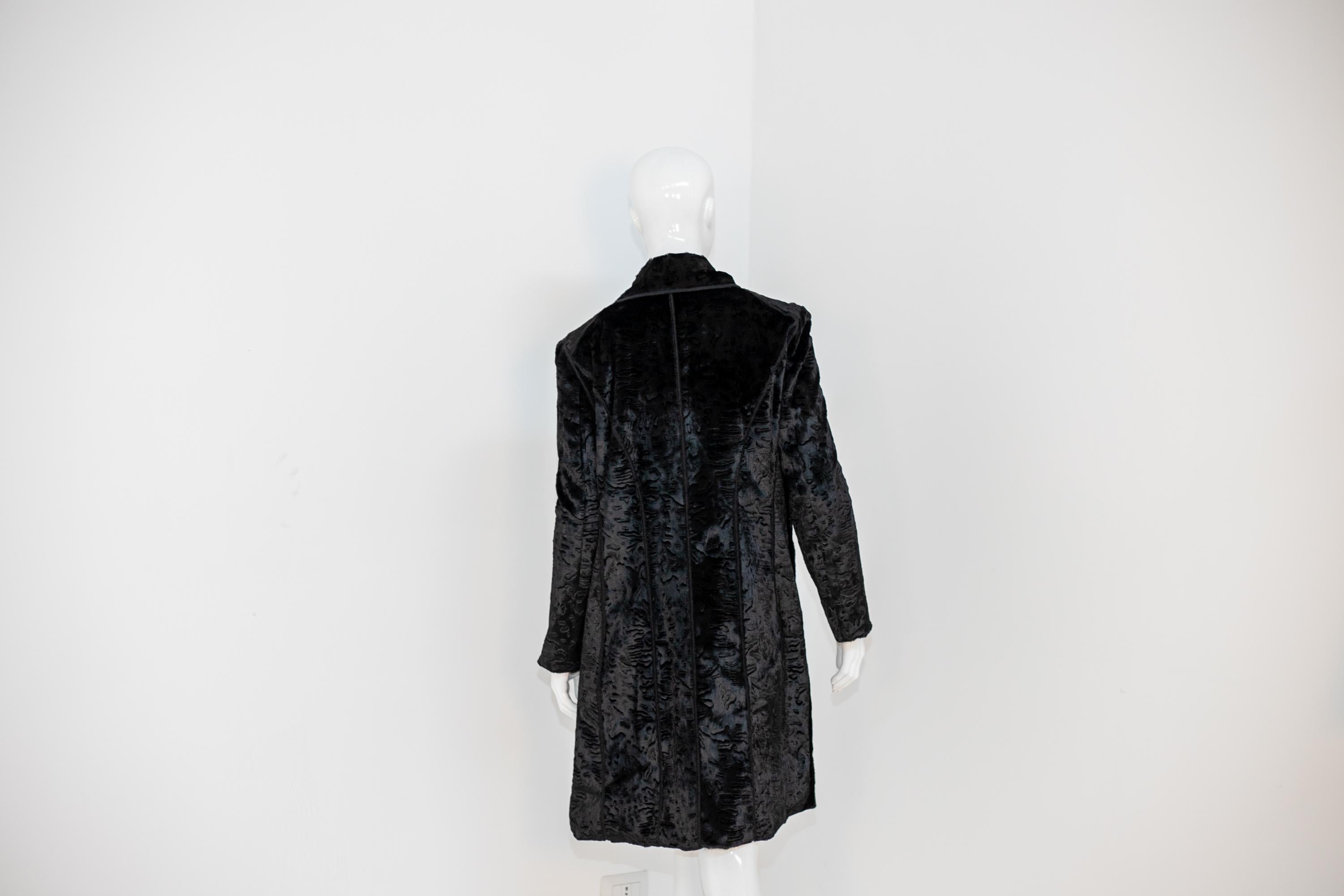 Fendi Black Fur Long Coat, Original Label For Sale 4