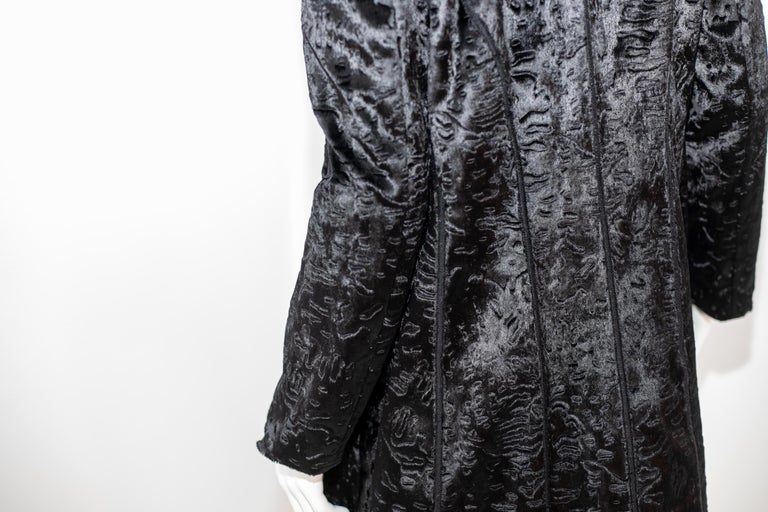 Fendi Black Fur Long Coat, Original Label For Sale at 1stDibs