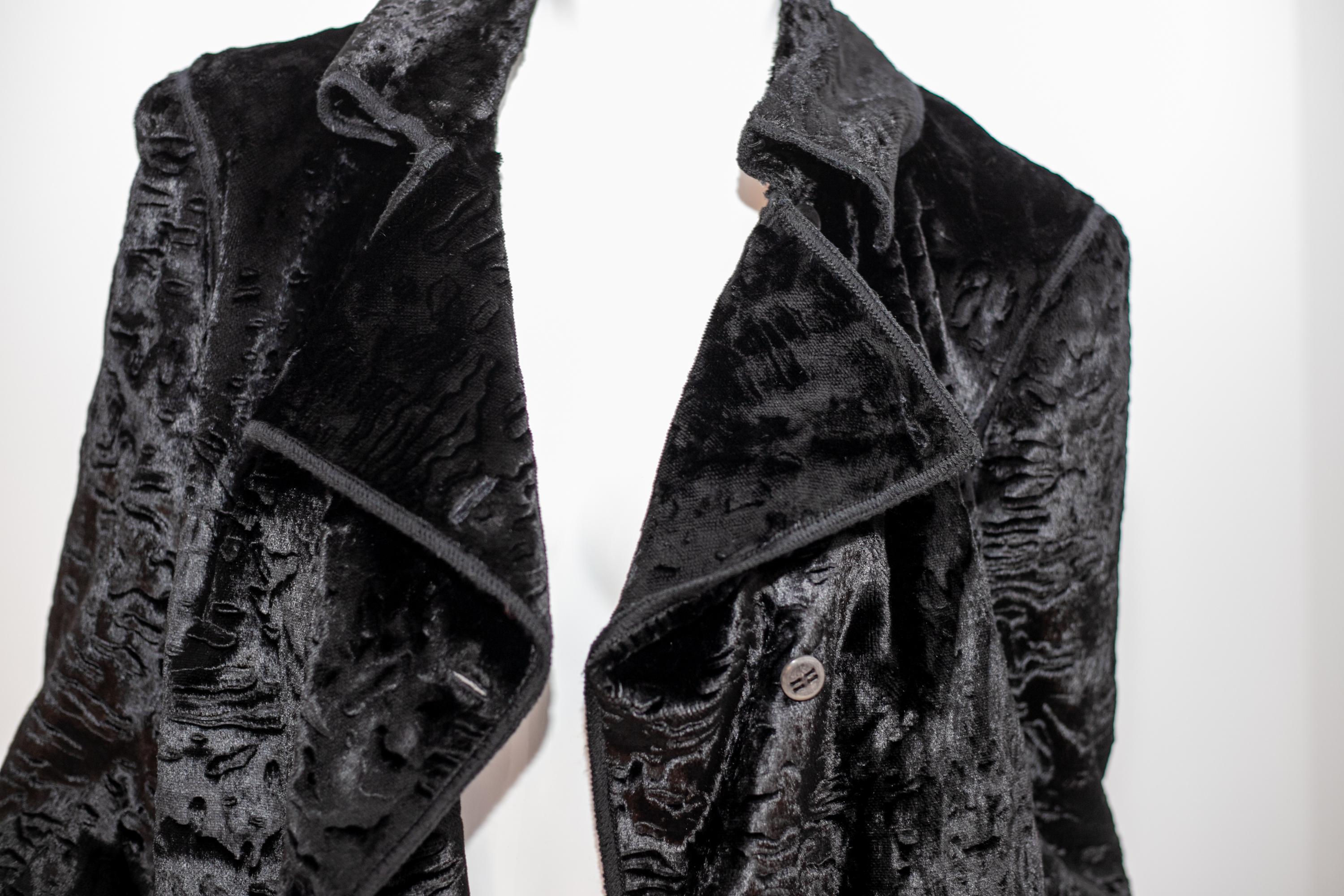 Men's Fendi Black Fur Long Coat, Original Label For Sale