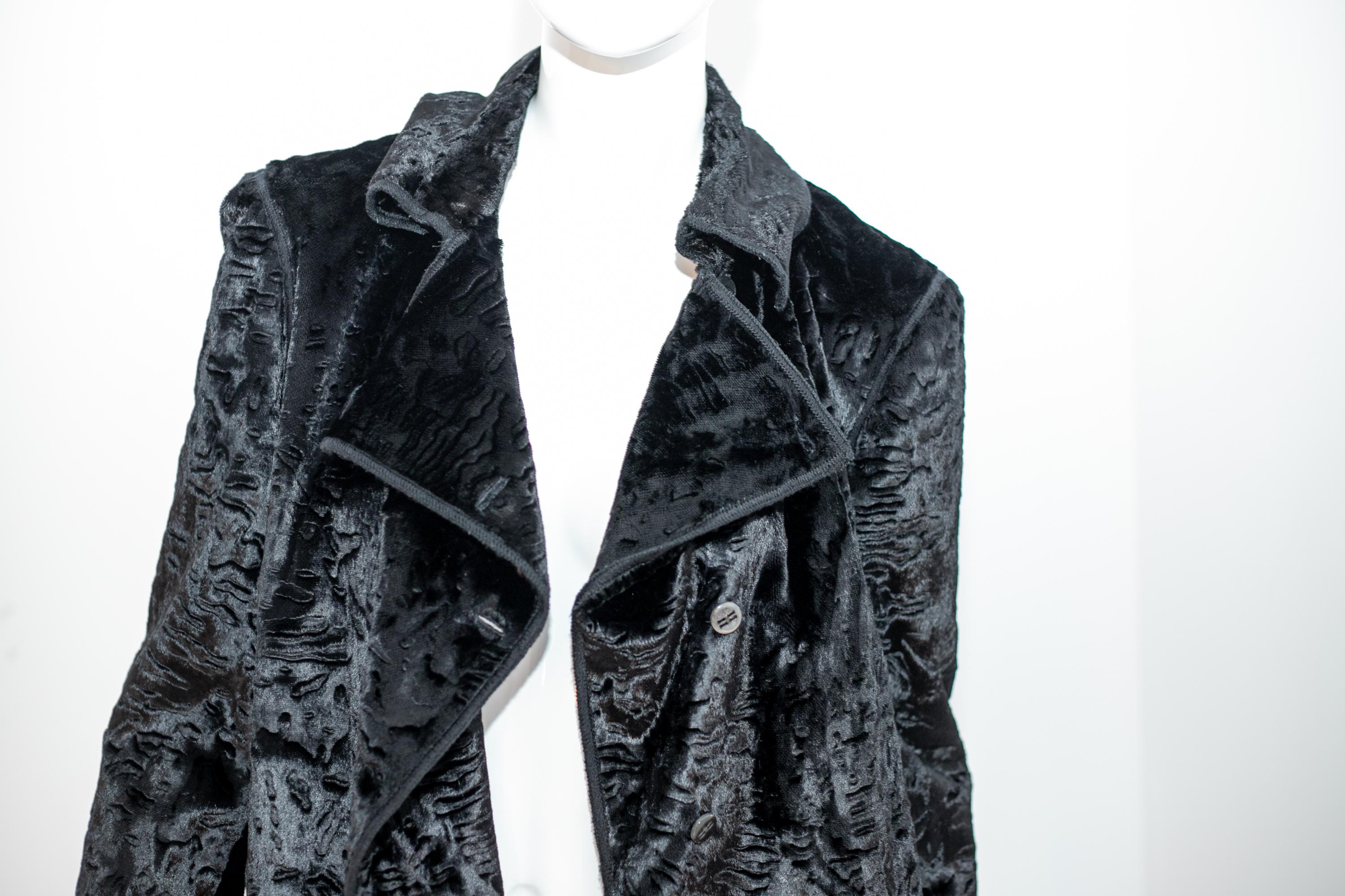 Fendi Black Fur Long Coat, Original Label For Sale 1