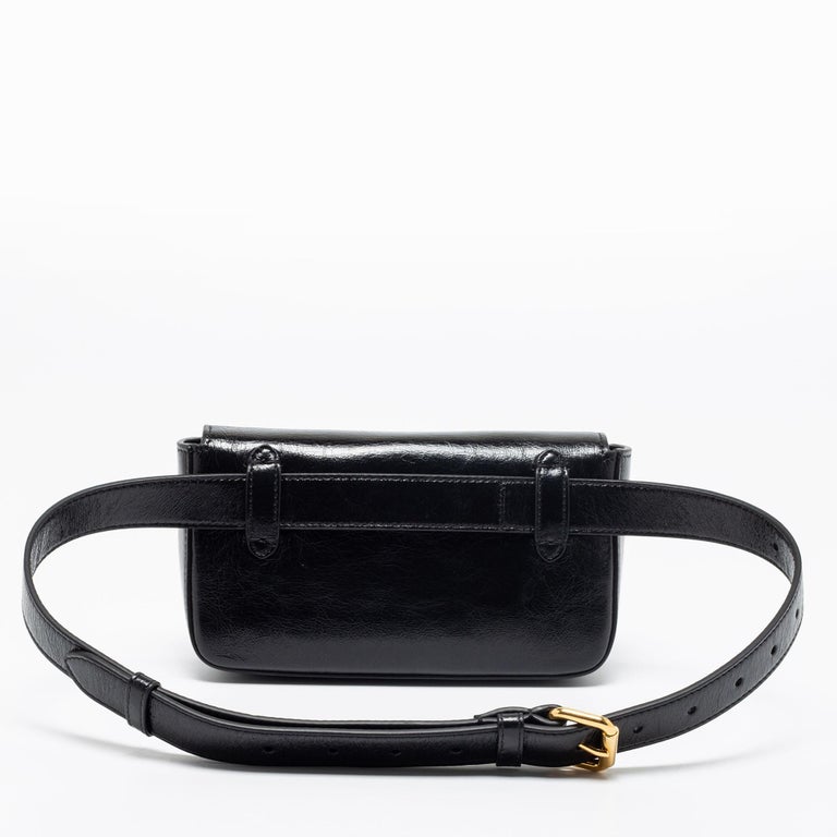 Fendi Black Glossy Leather FF Belt Bag at 1stDibs