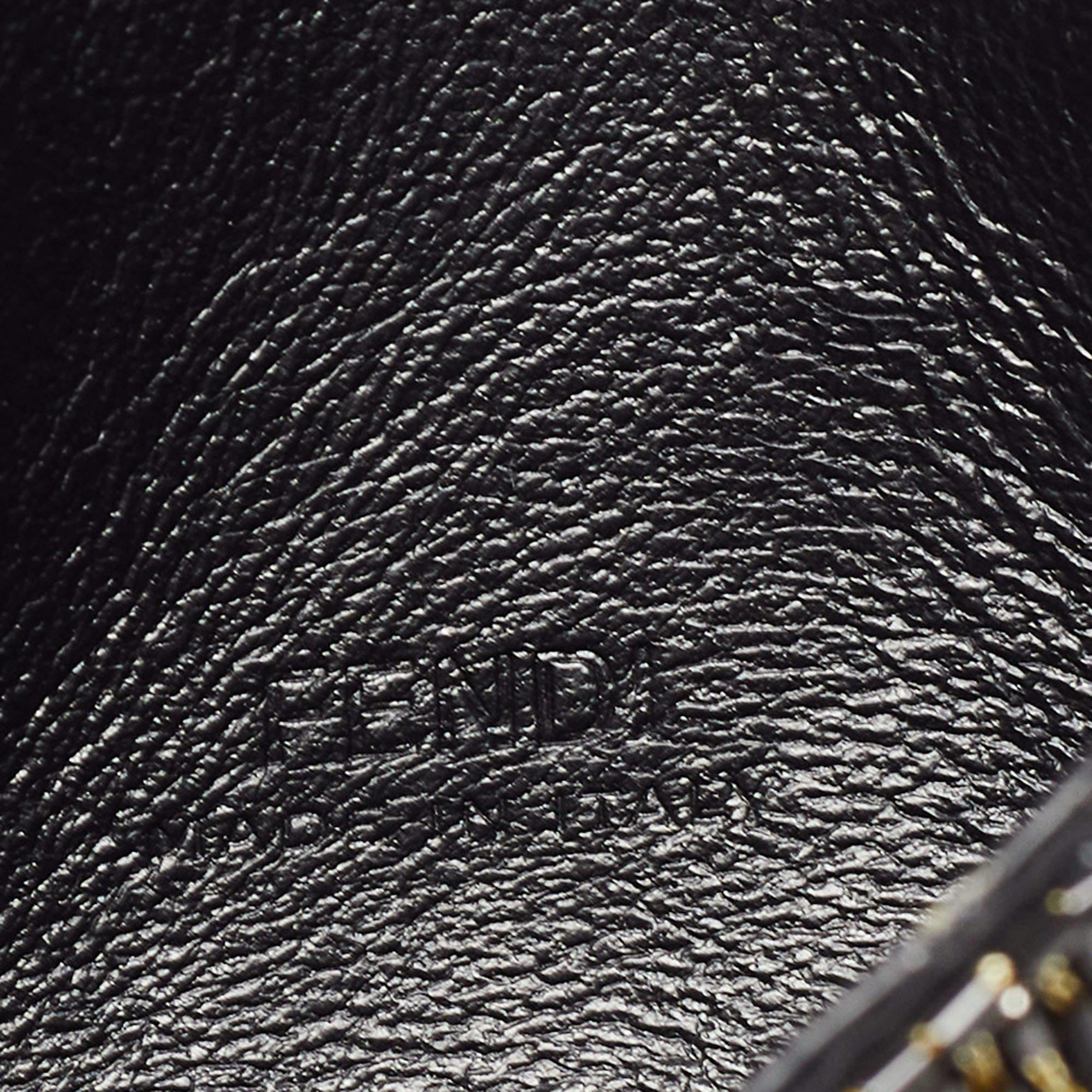 Fendi Black/Gold Beaded Nano Baguette Crossbody Bag 3