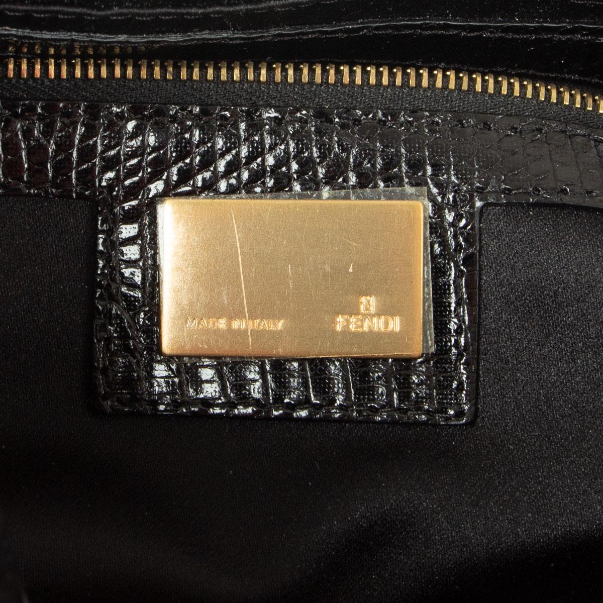 Women's FENDI black & gold BEADED SEQUINS MINI BAGUETTE Shoulder Bag