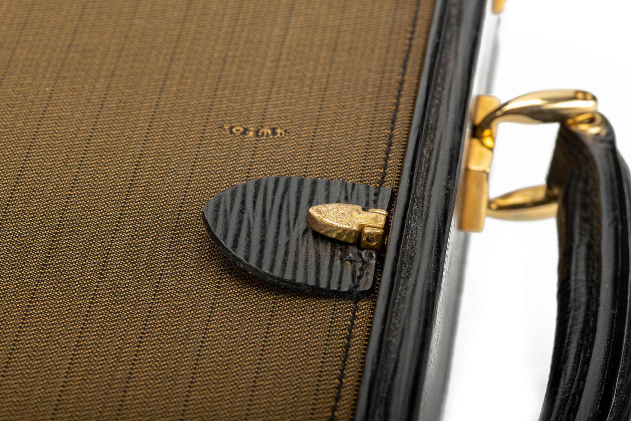 Fendi Black Gold Epi Leather Briefcase  4