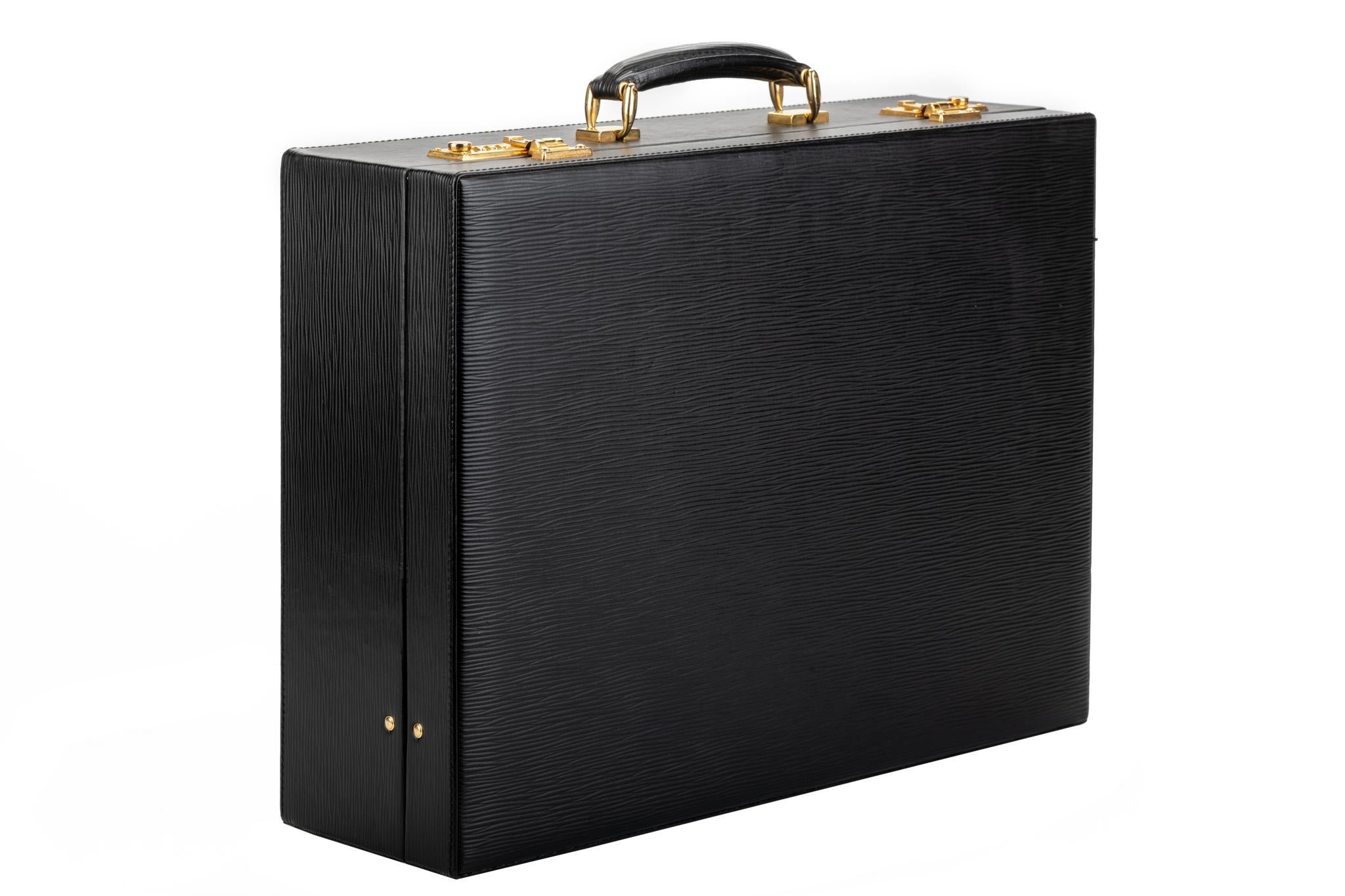Fendi Black Gold Epi Leather Briefcase  2