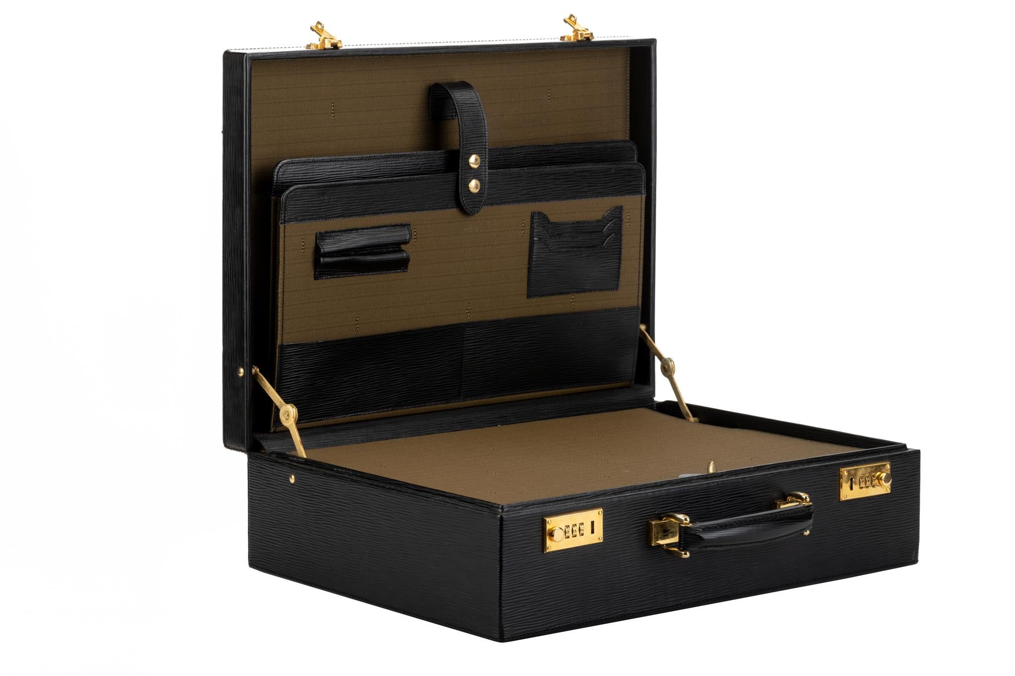 Fendi Black Gold Epi Leather Briefcase  3