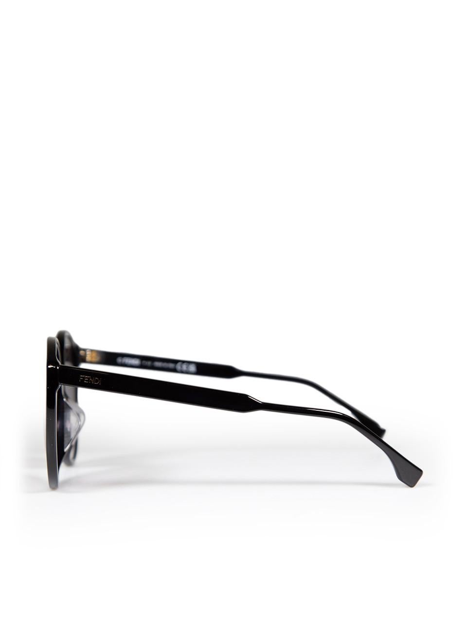 Fendi Black Gradient Smoke Cat Eye Sunglasses For Sale 1