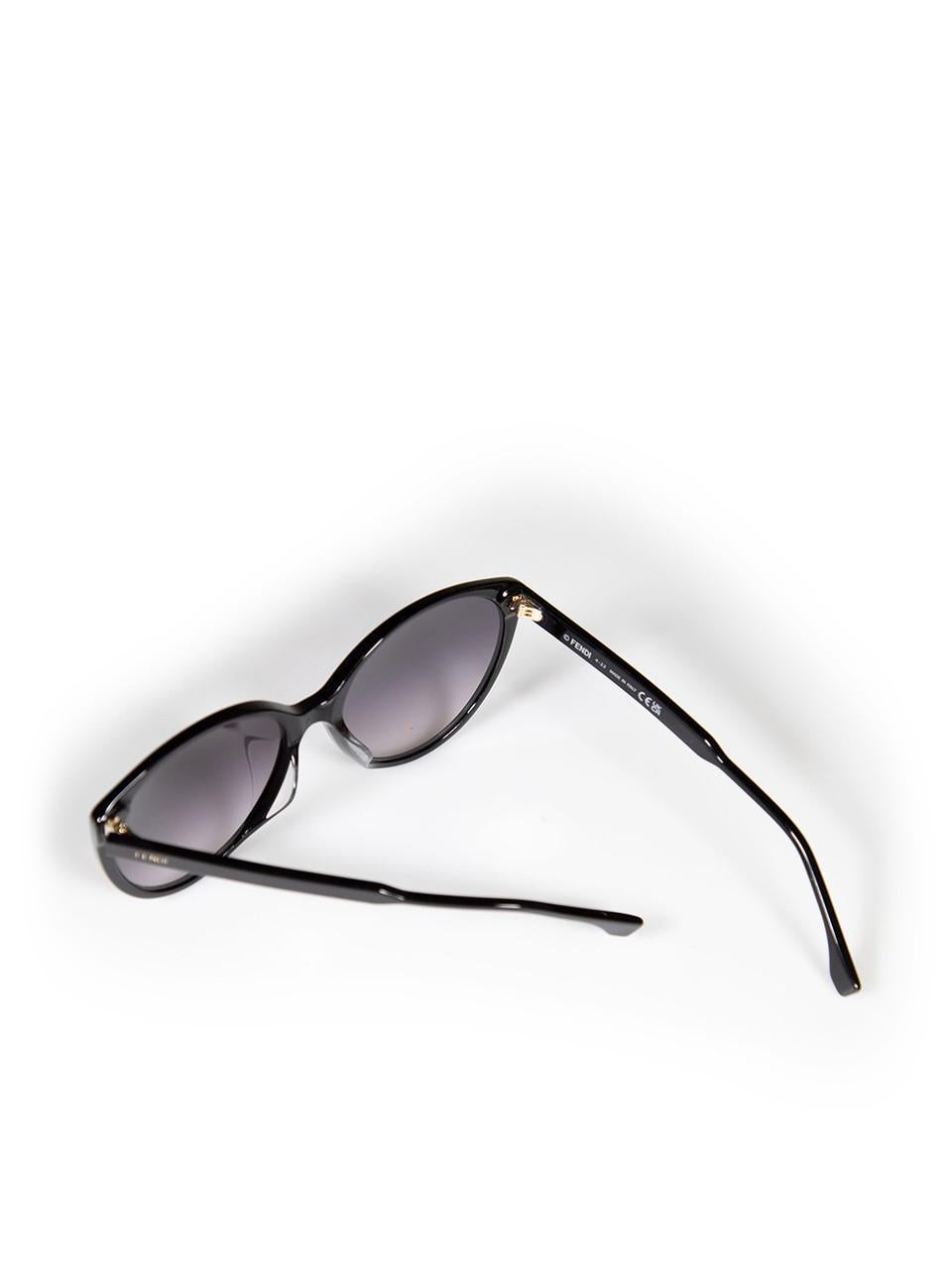 Fendi Black Gradient Smoke Cat Eye Sunglasses For Sale 3