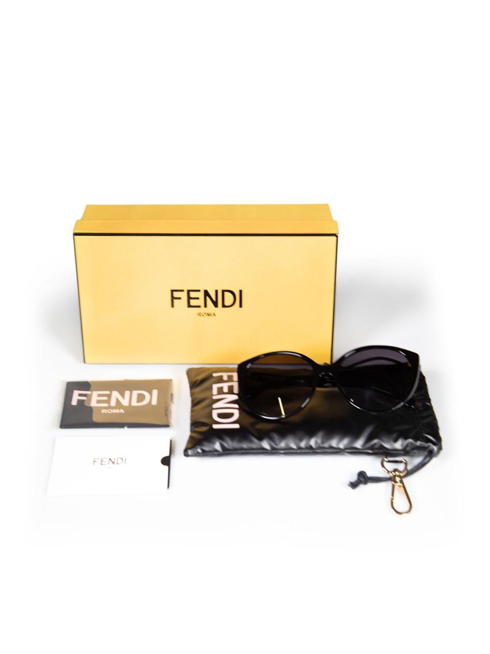 Fendi Black Gradient Smoke Cat Eye Sunglasses For Sale 4