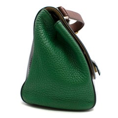 Fendi Black & Green Leather Silvana Top-handle Shoulder Bag