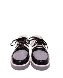 Fendi Black, Grey & White Patent Leather Sneakers - EU 42