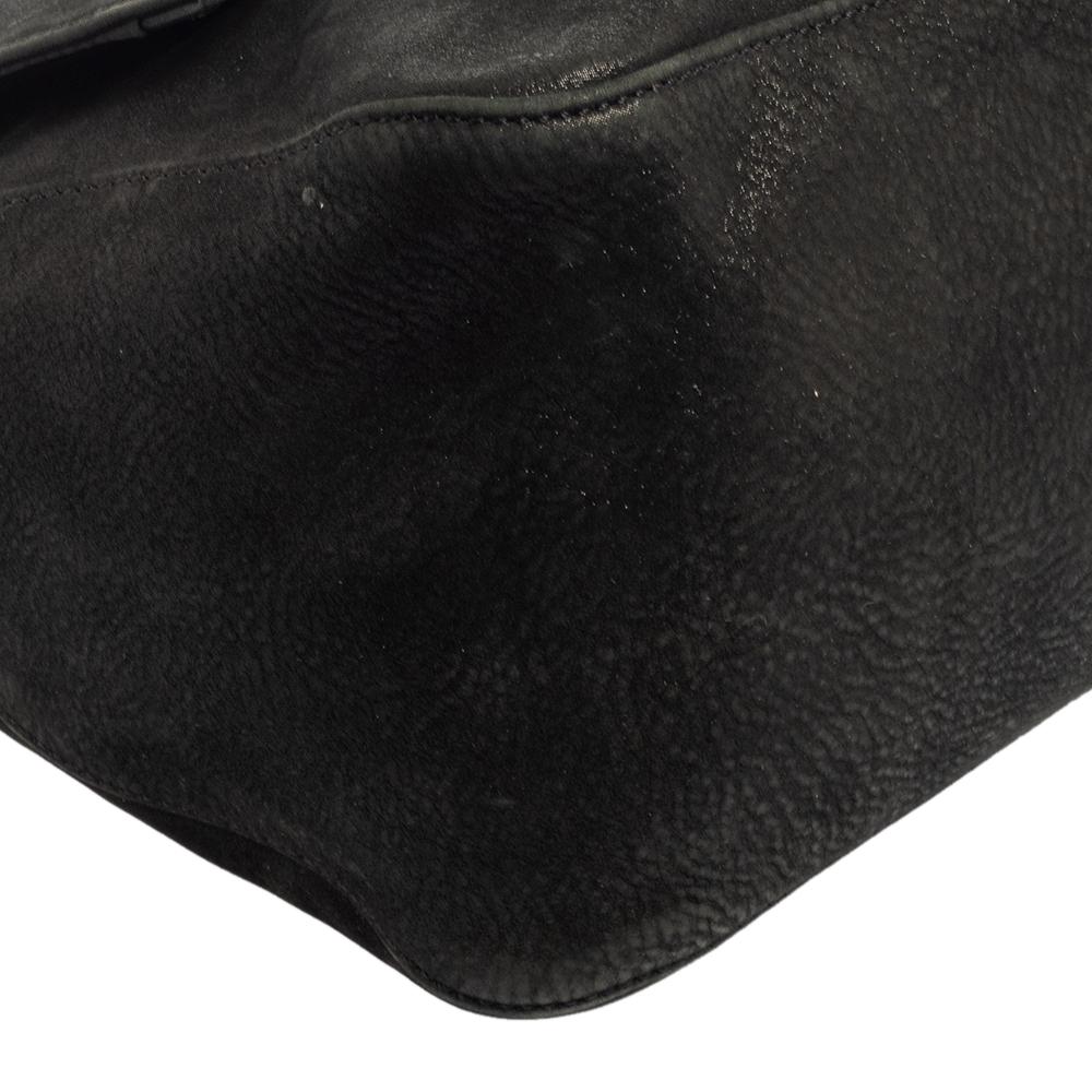 Fendi Black Iridescent Leather Mama Forever Large Flap Shoulder Bag 6