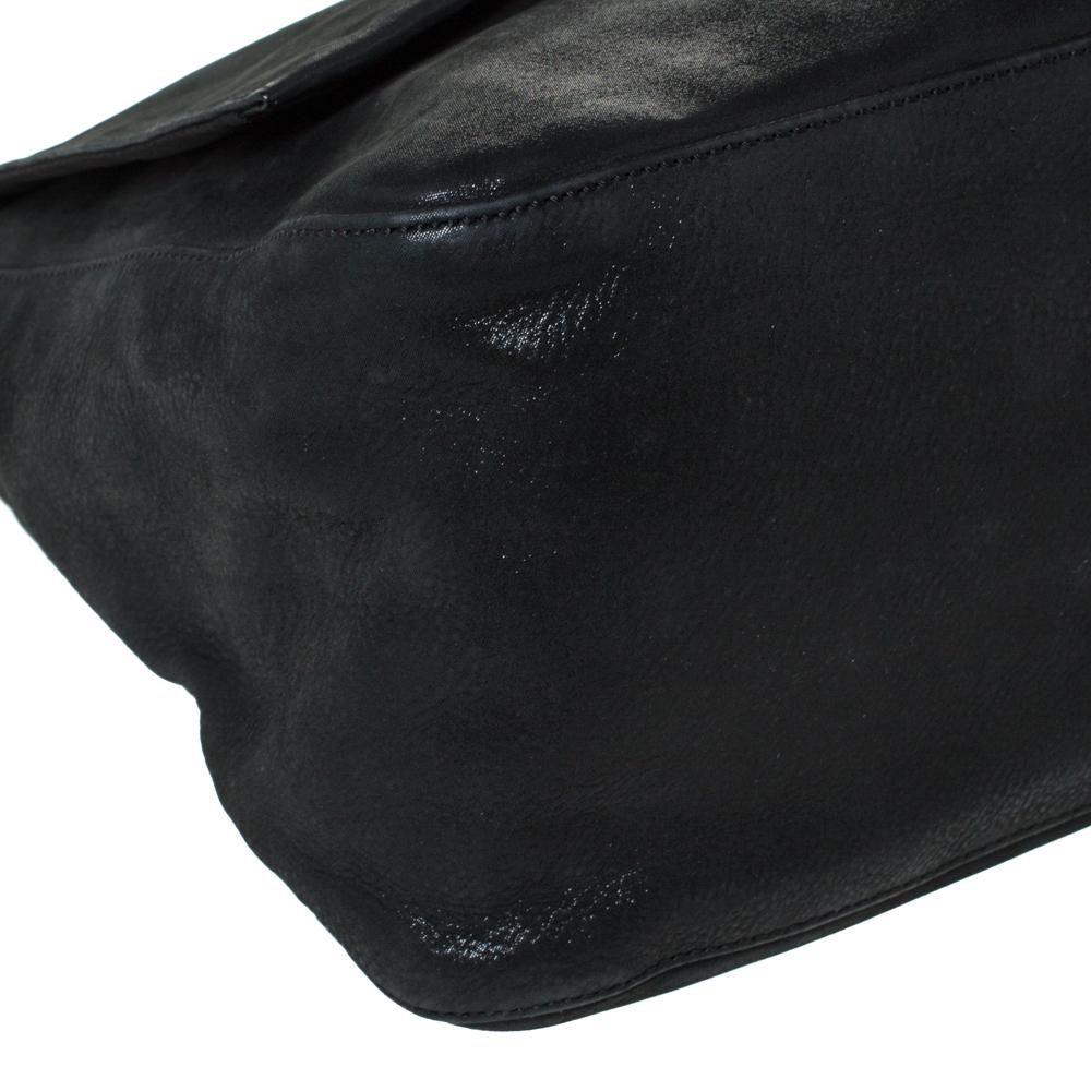 Fendi Schwarz schillernde Leder Mama Forever große Klappe Umhängetasche 3