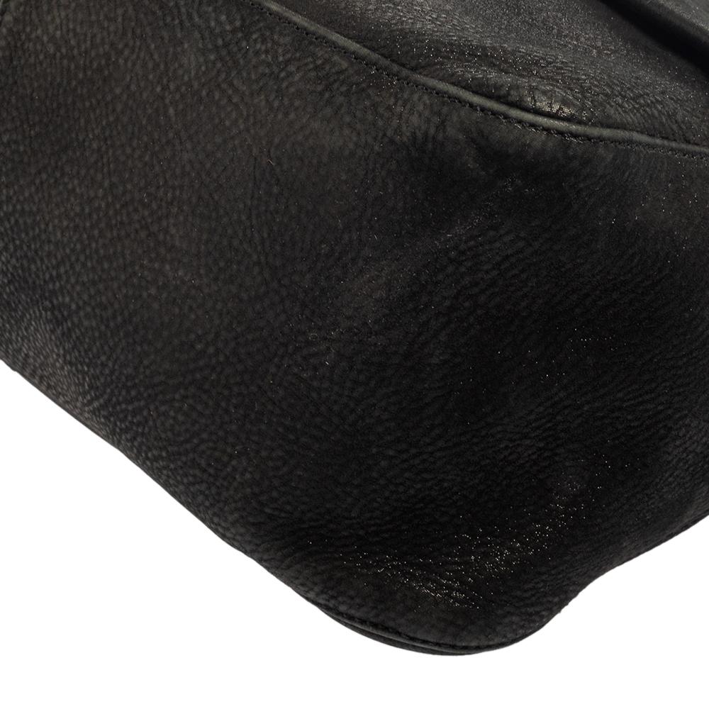 Fendi Black Iridescent Leather Mama Forever Large Flap Shoulder Bag 5