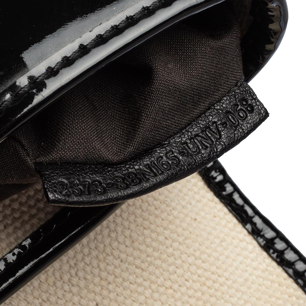 Fendi Black/Ivory Canvas and Patent Leather B Shoulder Bag 8