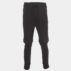 Used Fendi Black Jersey and Mesh Zip Knee Joggers M