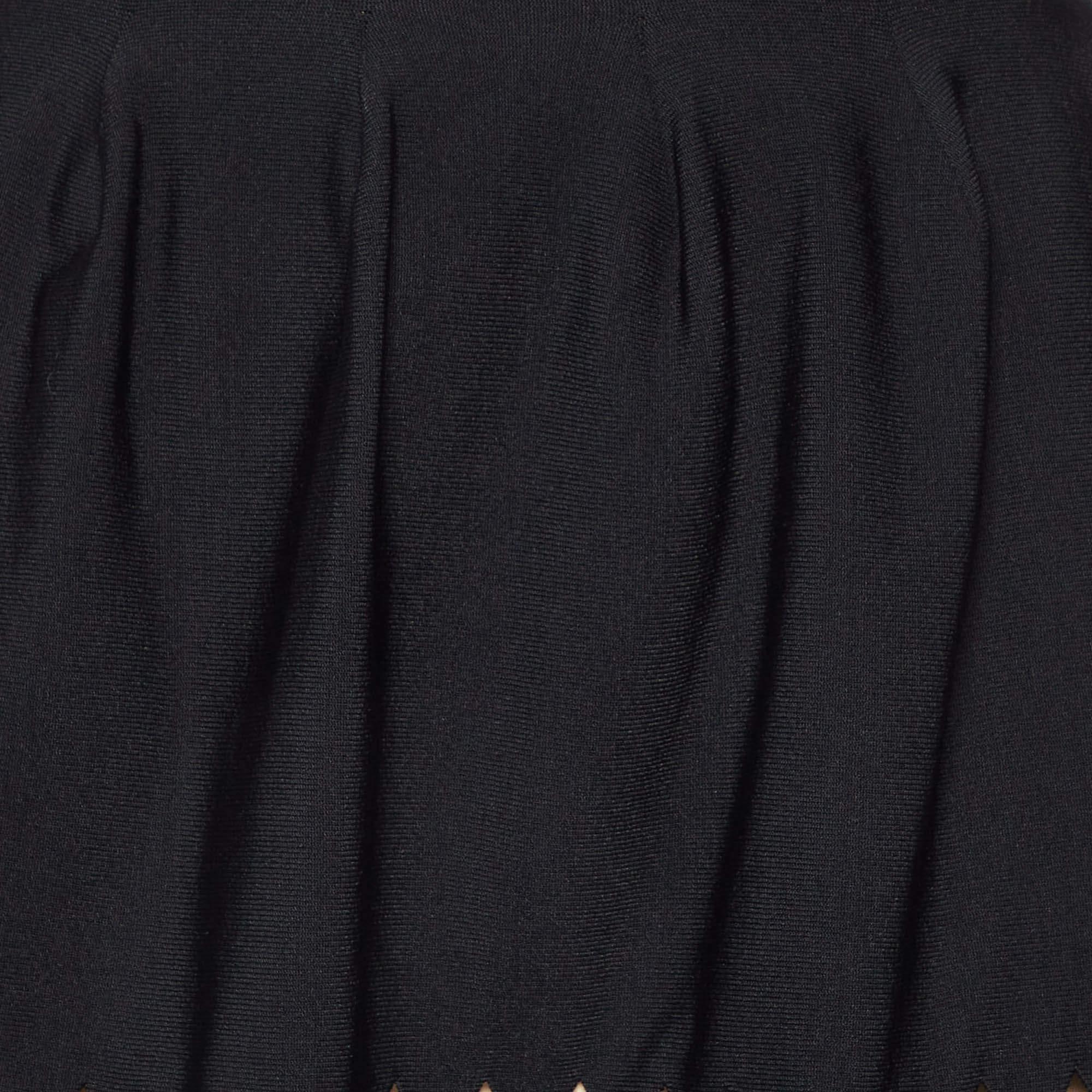 Fendi Minifalda de punto negra con detalle recortado L Negro en venta