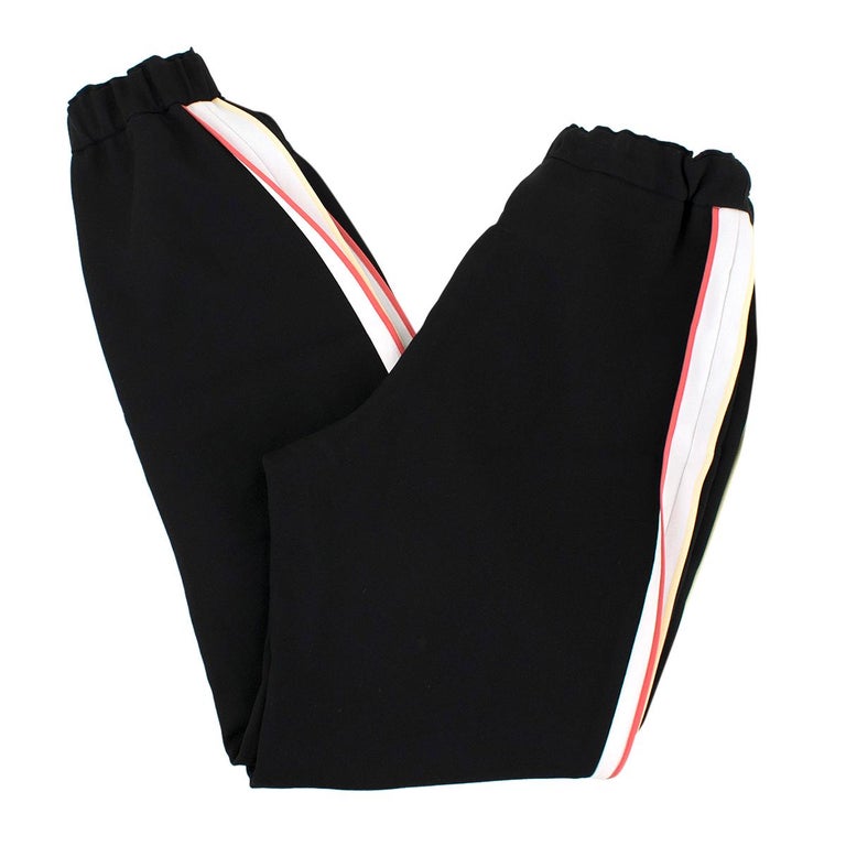 Fendi Black Jogger Trousers with Contrasting Stripes 40 IT at 1stdibs
