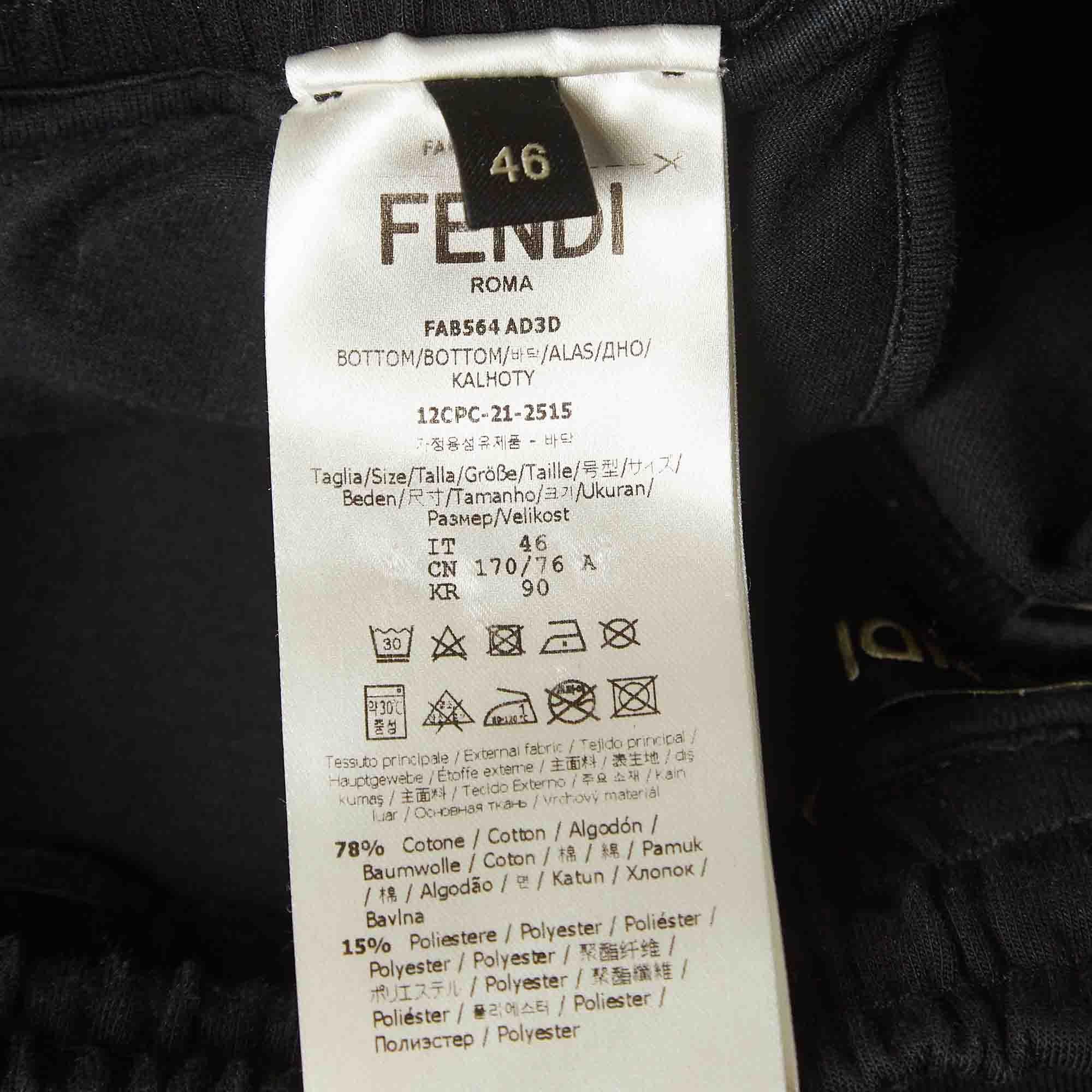 Uomo Pantaloncini Fendi neri con pannello in maglia e rete FF S