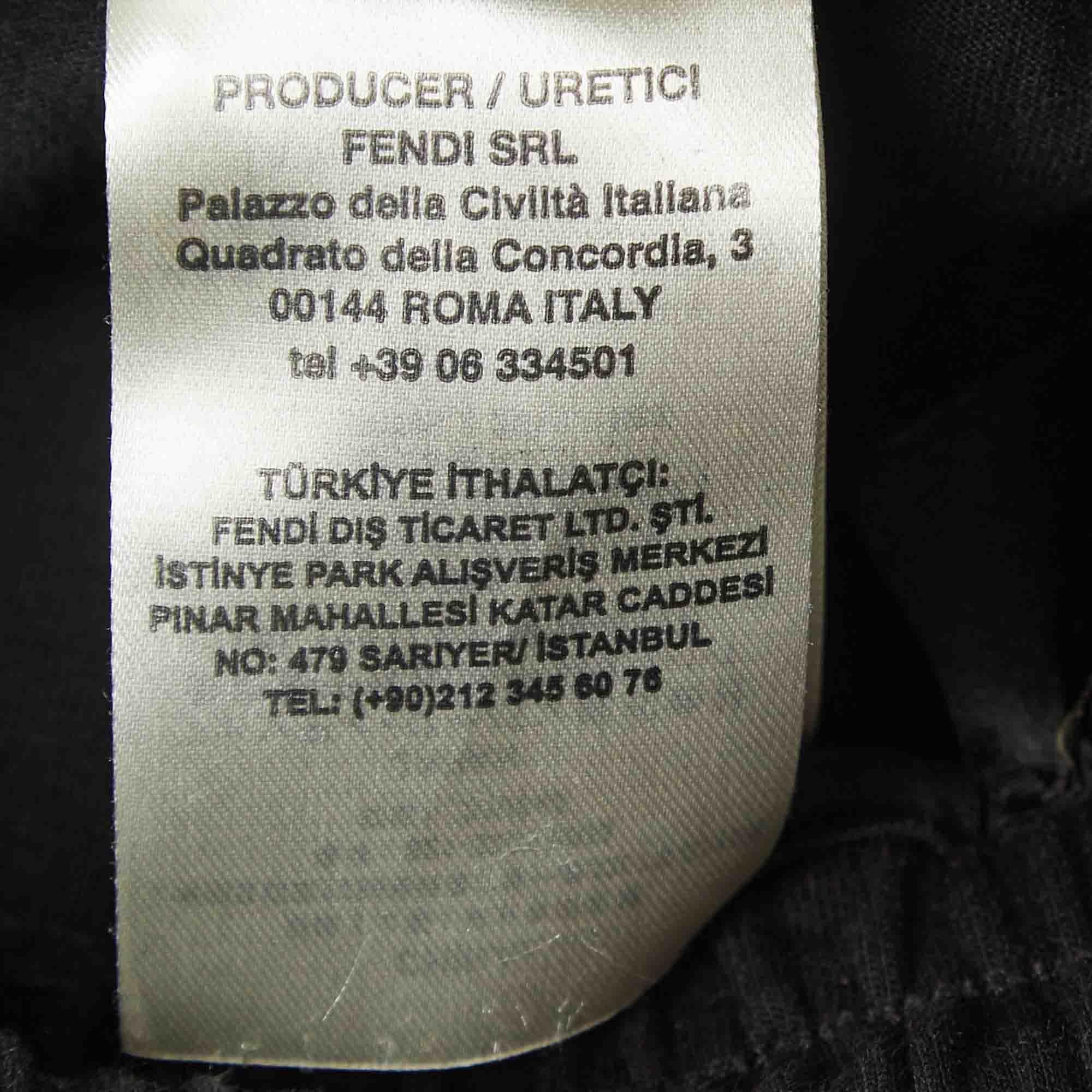 Pantaloncini Fendi neri con pannello in maglia e rete FF S 1