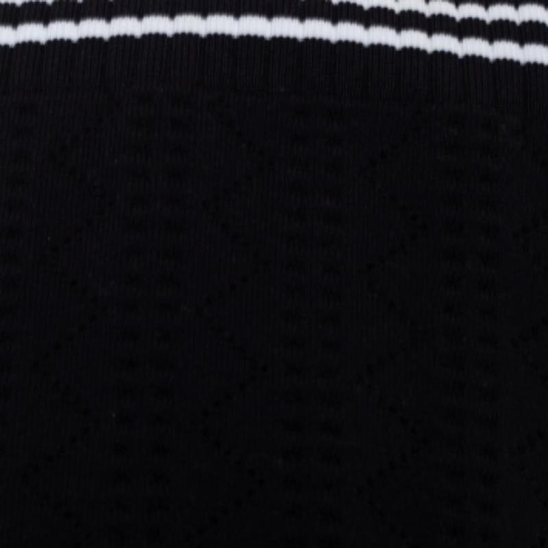 Fendi Black Knit Fabric Over the Knee Boots Size 39 For Sale 4