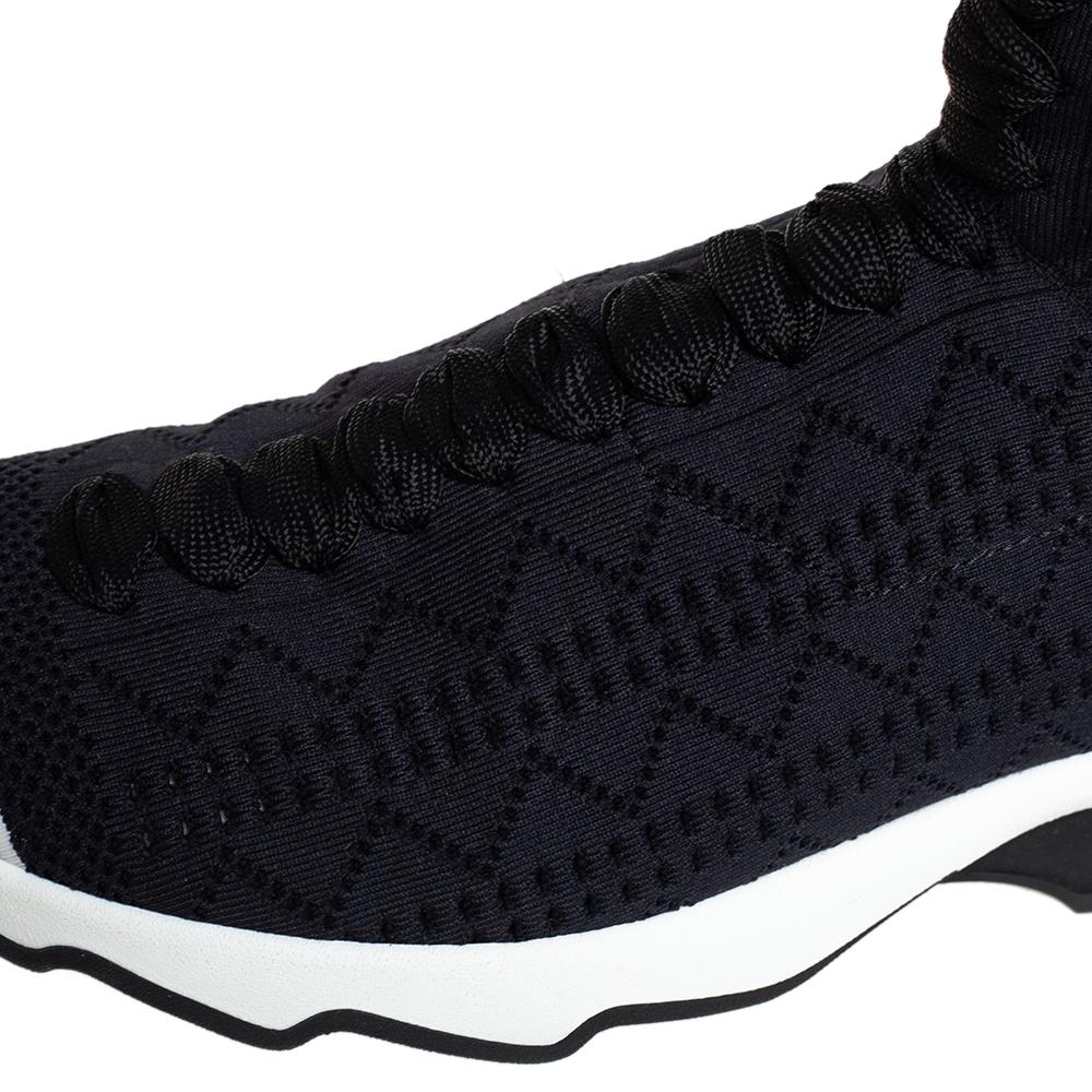 Fendi Black Knit Fabric Sock High Top Sneakers Size 35 1