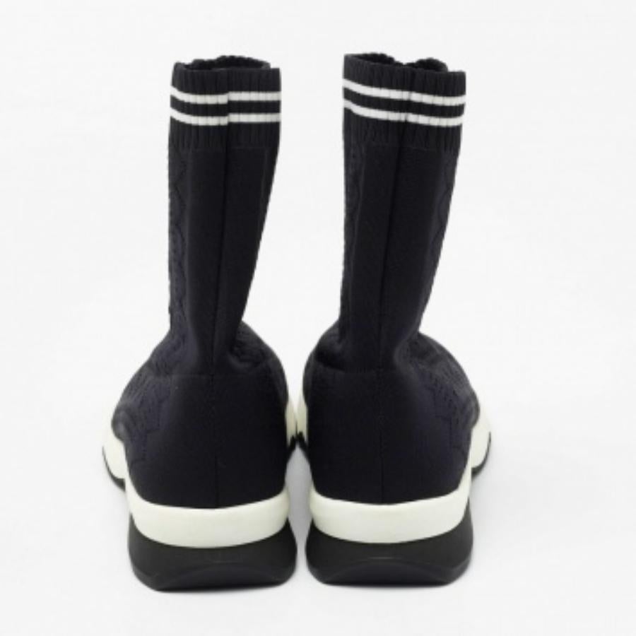 Fendi Schwarz Knit Stoff Socke High Top Turnschuhe Größe 40 im Angebot 1