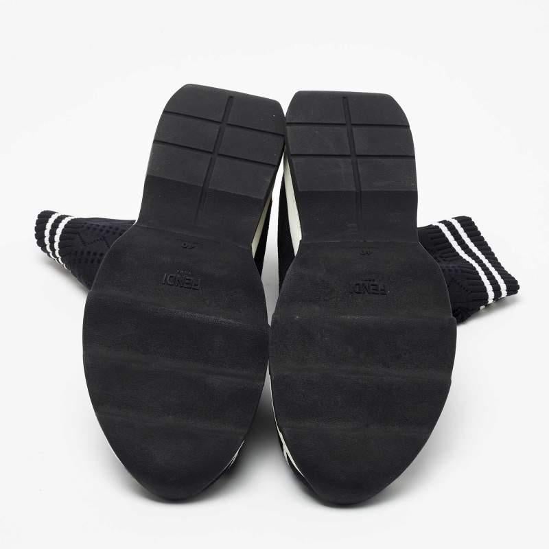 Fendi Black Knit Fabric Sock High Top Sneakers Size 40 Pour femmes en vente
