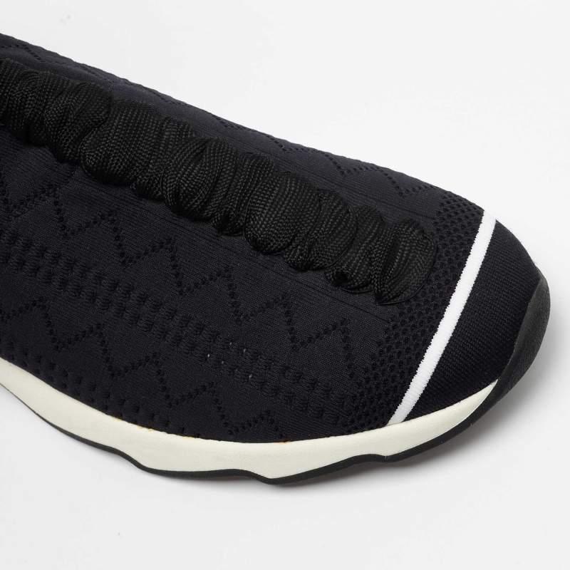 Fendi Black Knit Fabric Sock High Top Sneakers Size 40 en vente 1