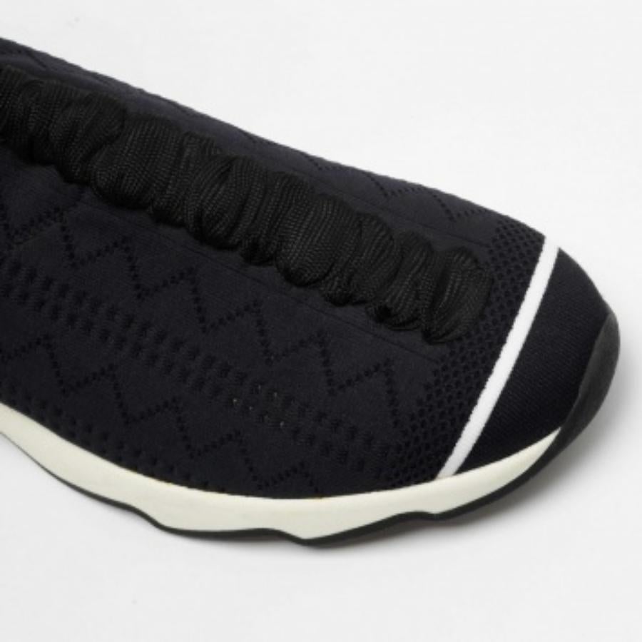 Fendi Schwarz Knit Stoff Socke High Top Turnschuhe Größe 40 im Angebot 3