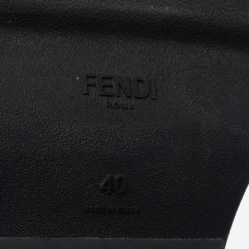 Fendi Black Knit Fabric Sock High Top Sneakers Size 40 For Sale 3