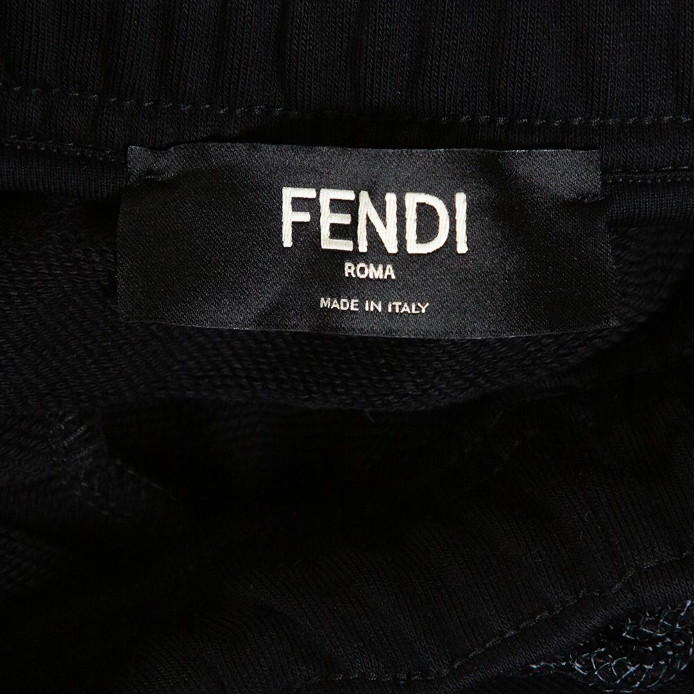 Fendi Schwarz stricken Monster Augen Detail Track Pants M 1