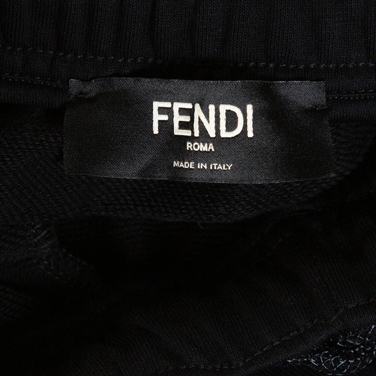 Fendi Black Knit Monster Eyes Detail Track Pants M at 1stDibs