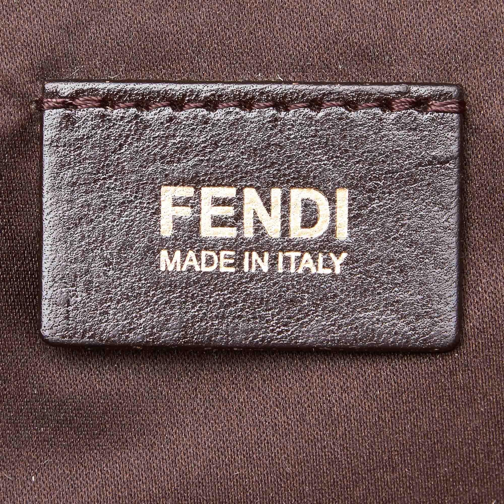 Fendi Black Lame Leather Shoulder Bag 2