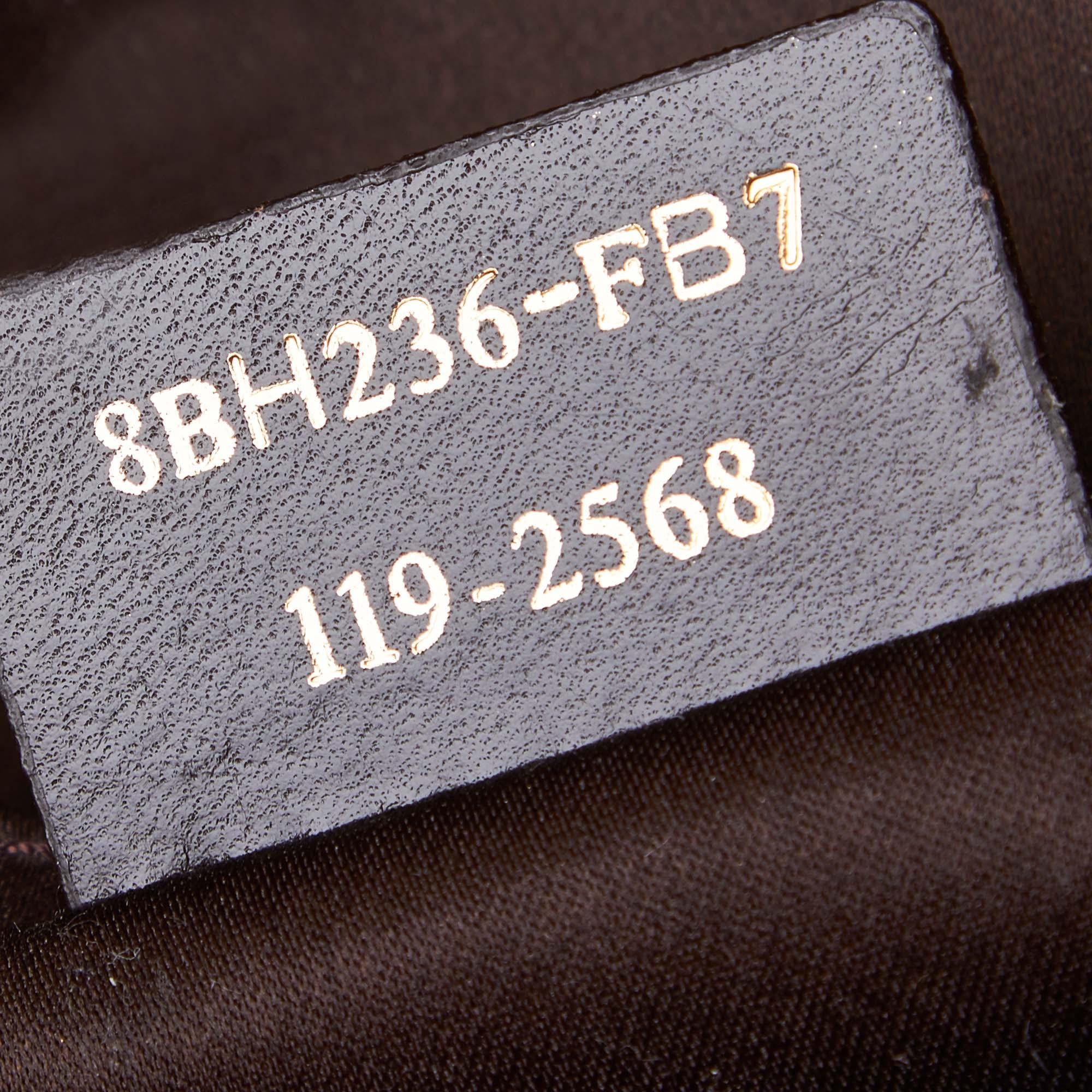 Fendi Black Lame Leather Shoulder Bag 3