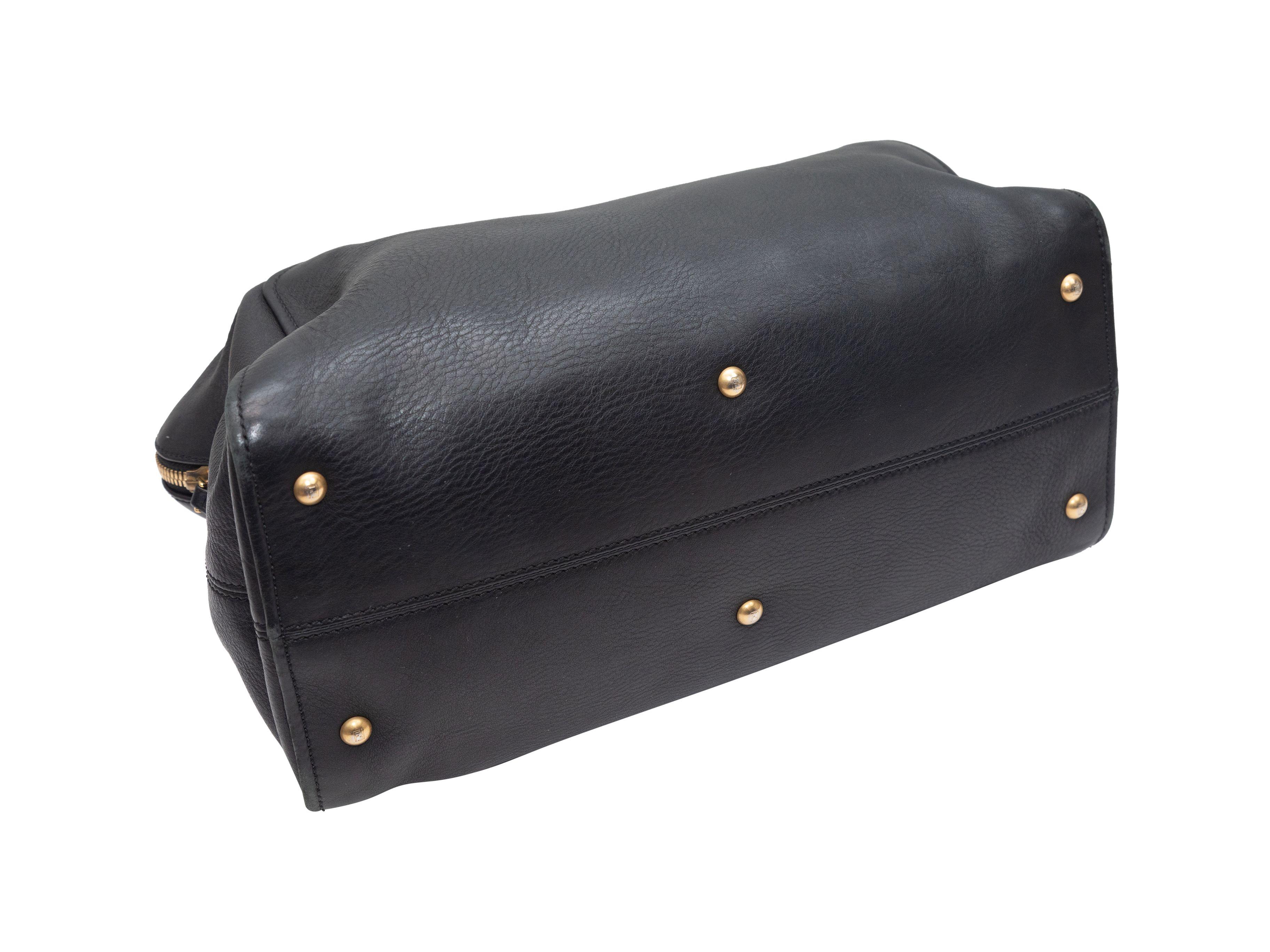 Fendi Black Large Leather Chameleon Bag In Good Condition In New York, NY
