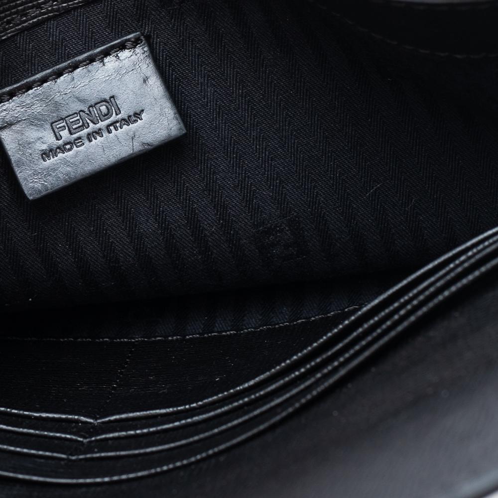 Fendi Pochette a busta in pelle nera 2 Jours 1