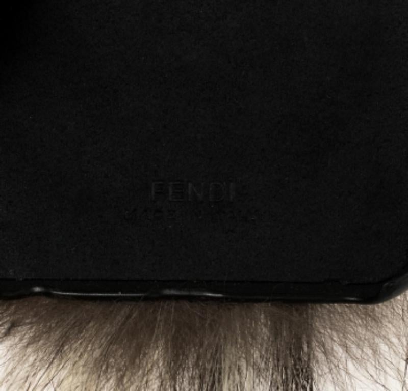 Fendi Black Leather And Fox Fur Karlito iPhone 6 Case For Sale 3