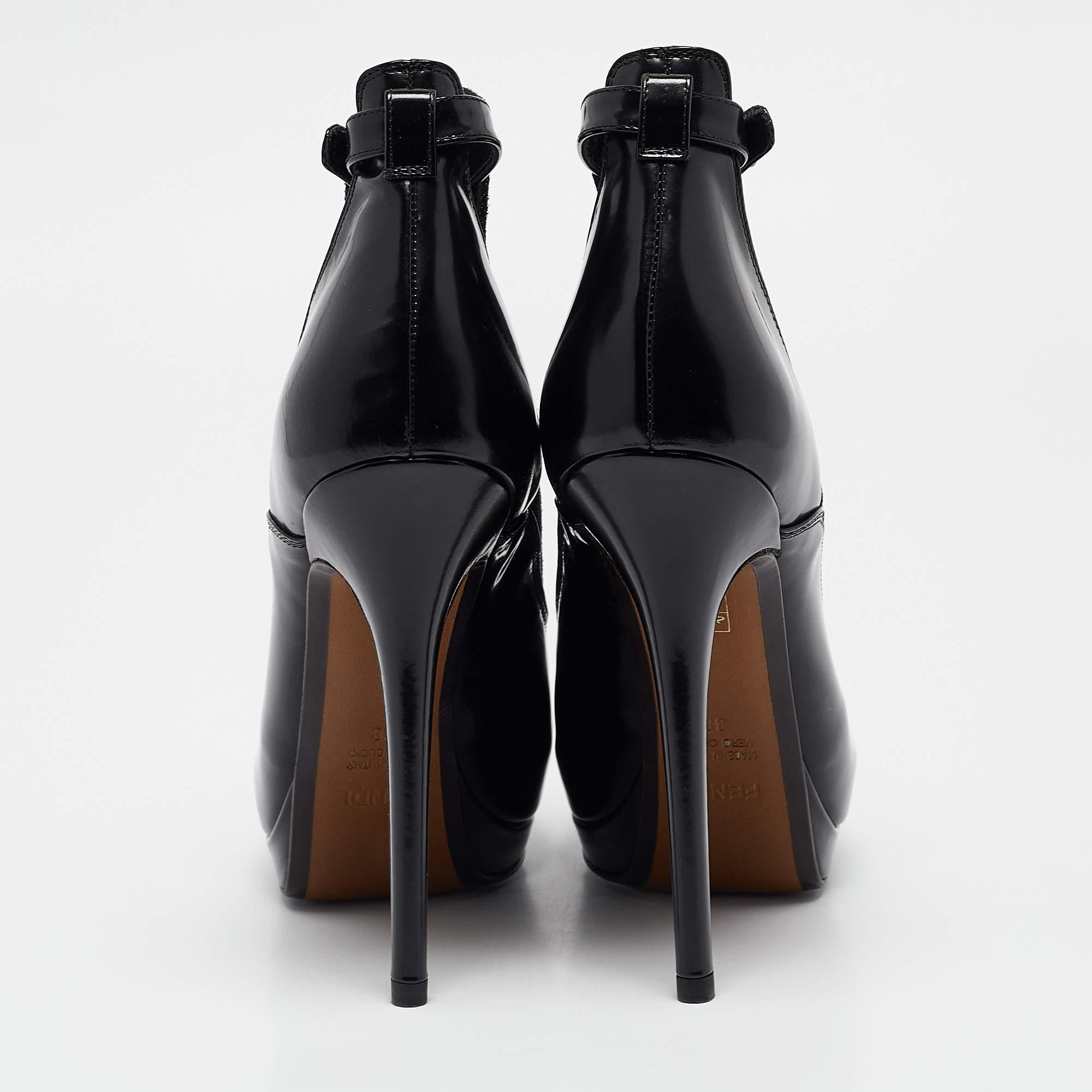 Fendi Bottines à bout ouvert et paillettes noires taille 38 Pour femmes en vente