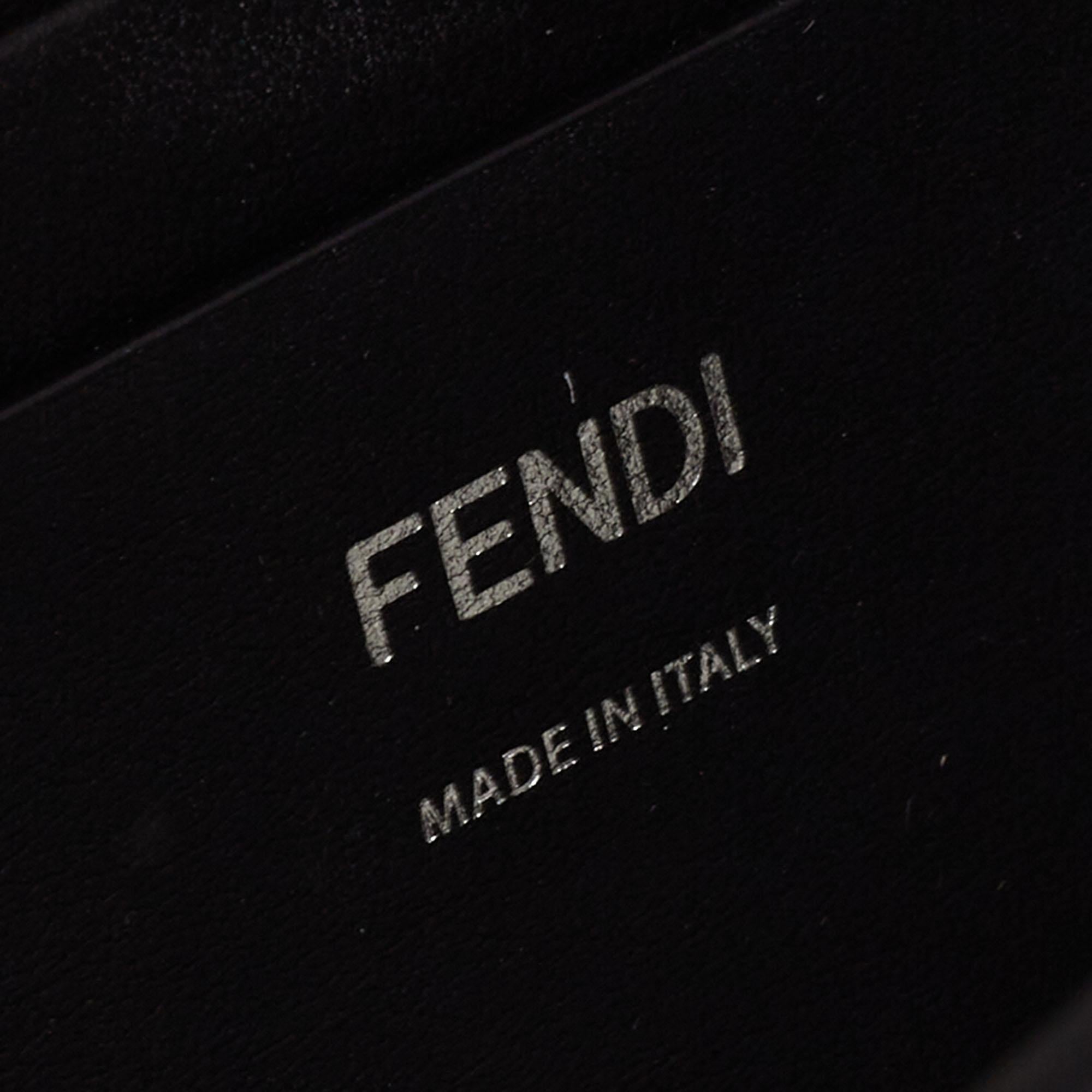 Fendi Black Leather and Zucca PVC Mini Baguette Bag 5