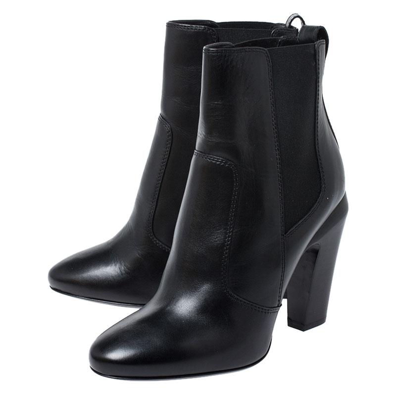 Fendi Black Leather Ankle Boots Size 38.5 1